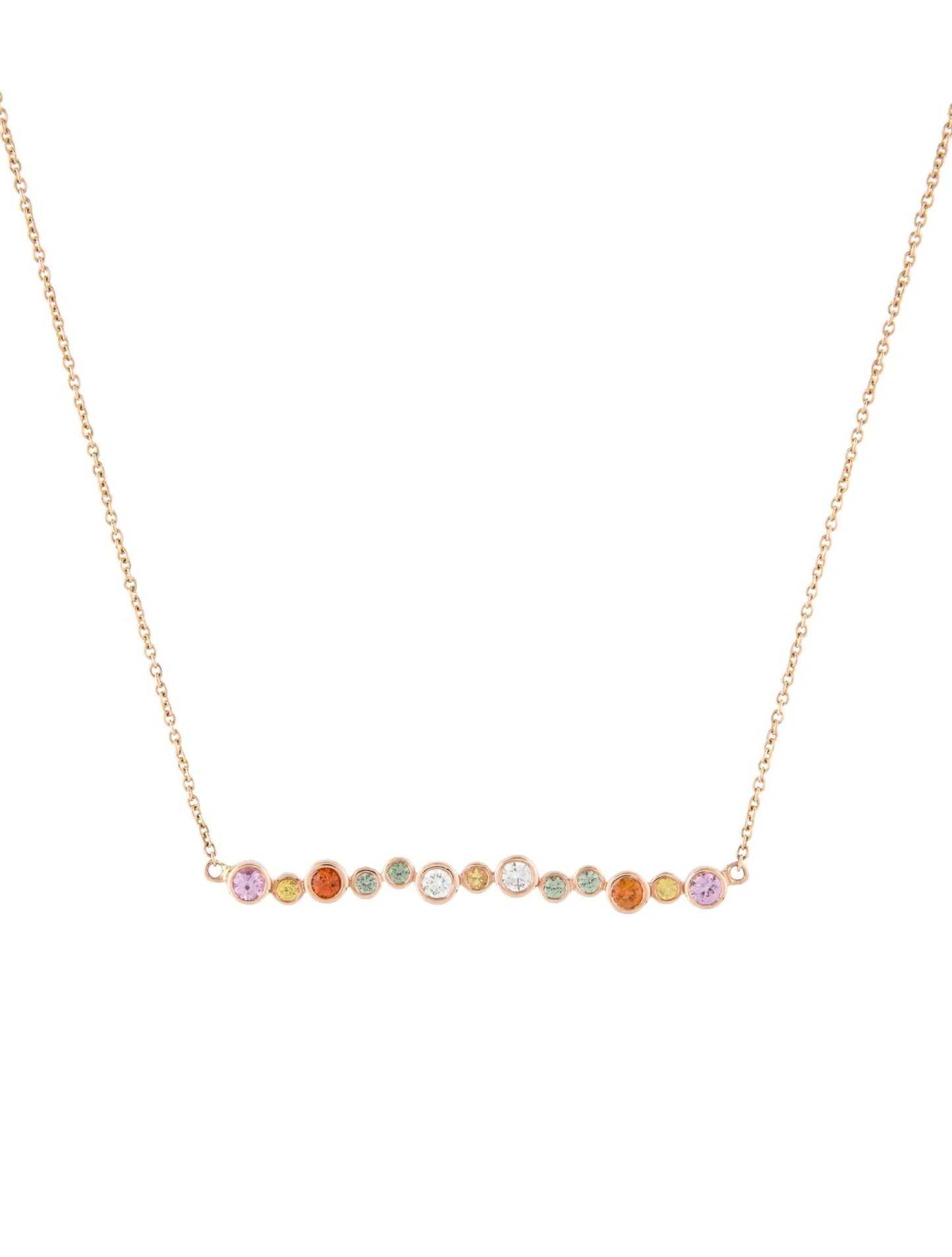 Sapphire & Diamond Bar Pendant Necklace