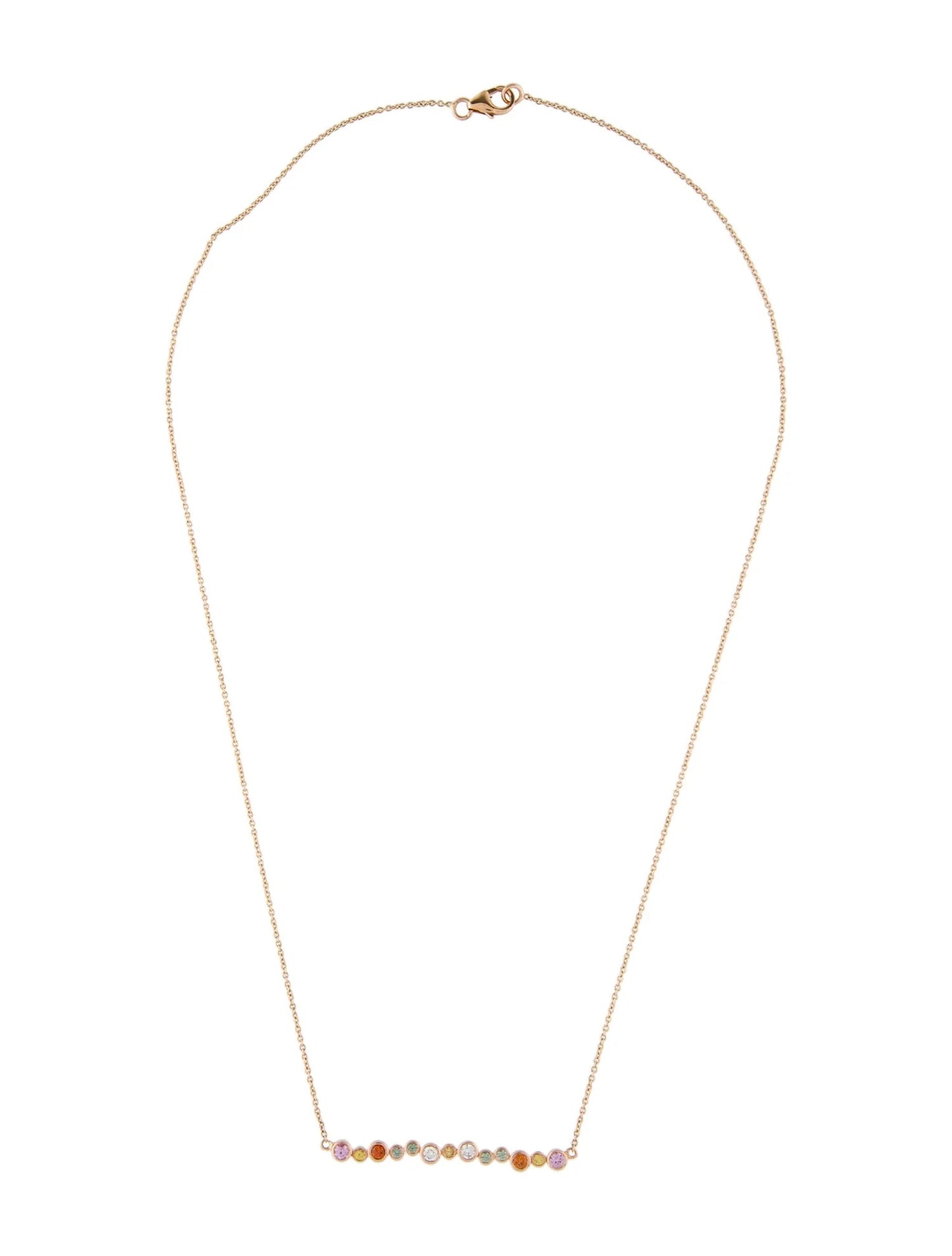 Sapphire & Diamond Bar Pendant Necklace