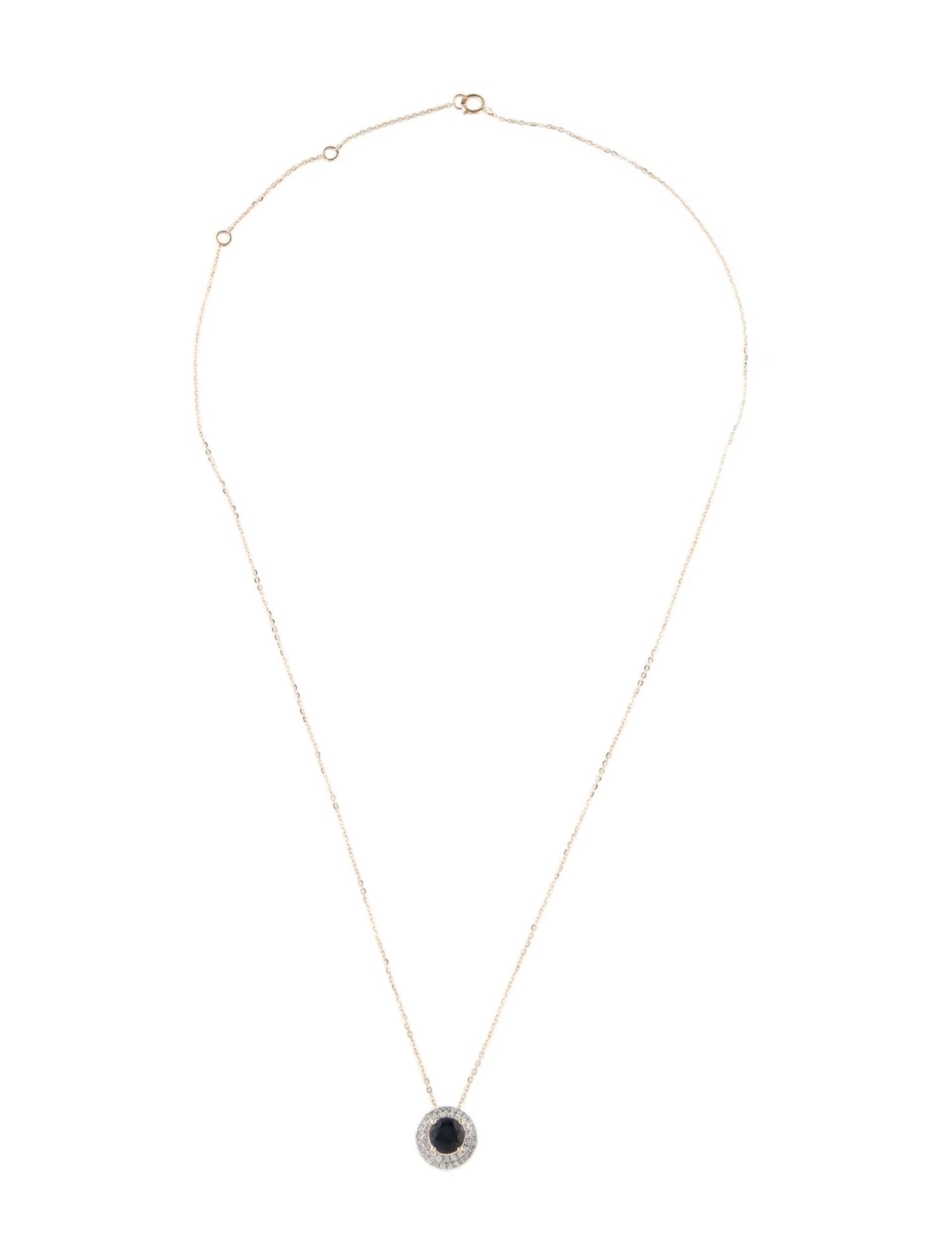 14K Sapphire & Diamond Pendant Necklace
