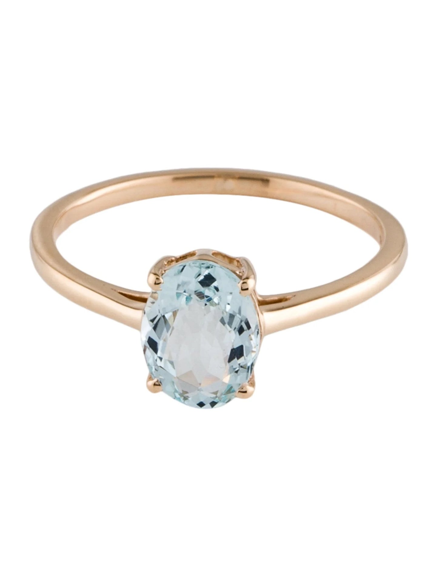 14K 1.00ct Aquamarine Cocktail Ring