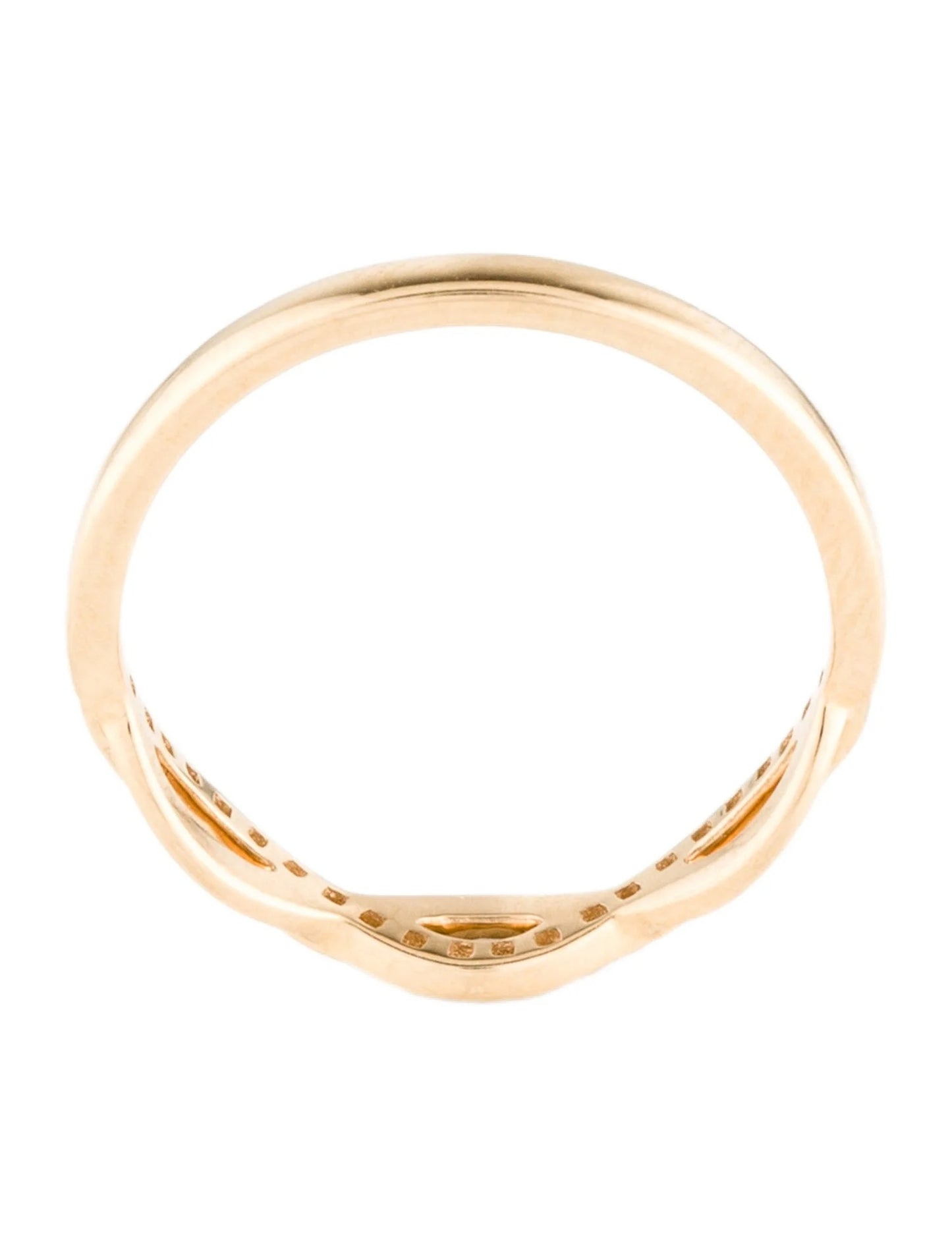 14K Diamond Wave Band Ring