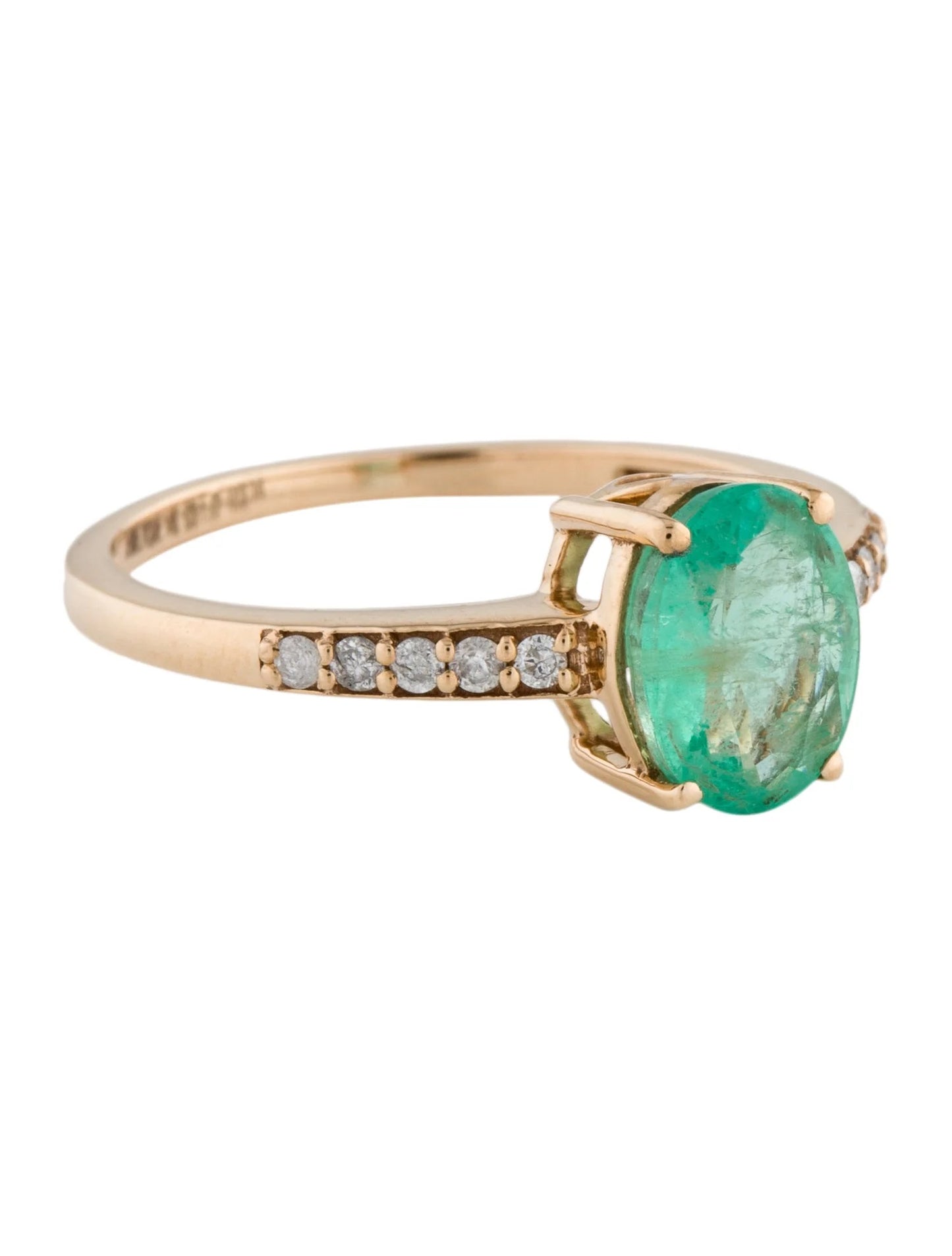 14K 1.72ct Emerald & Diamond Ring