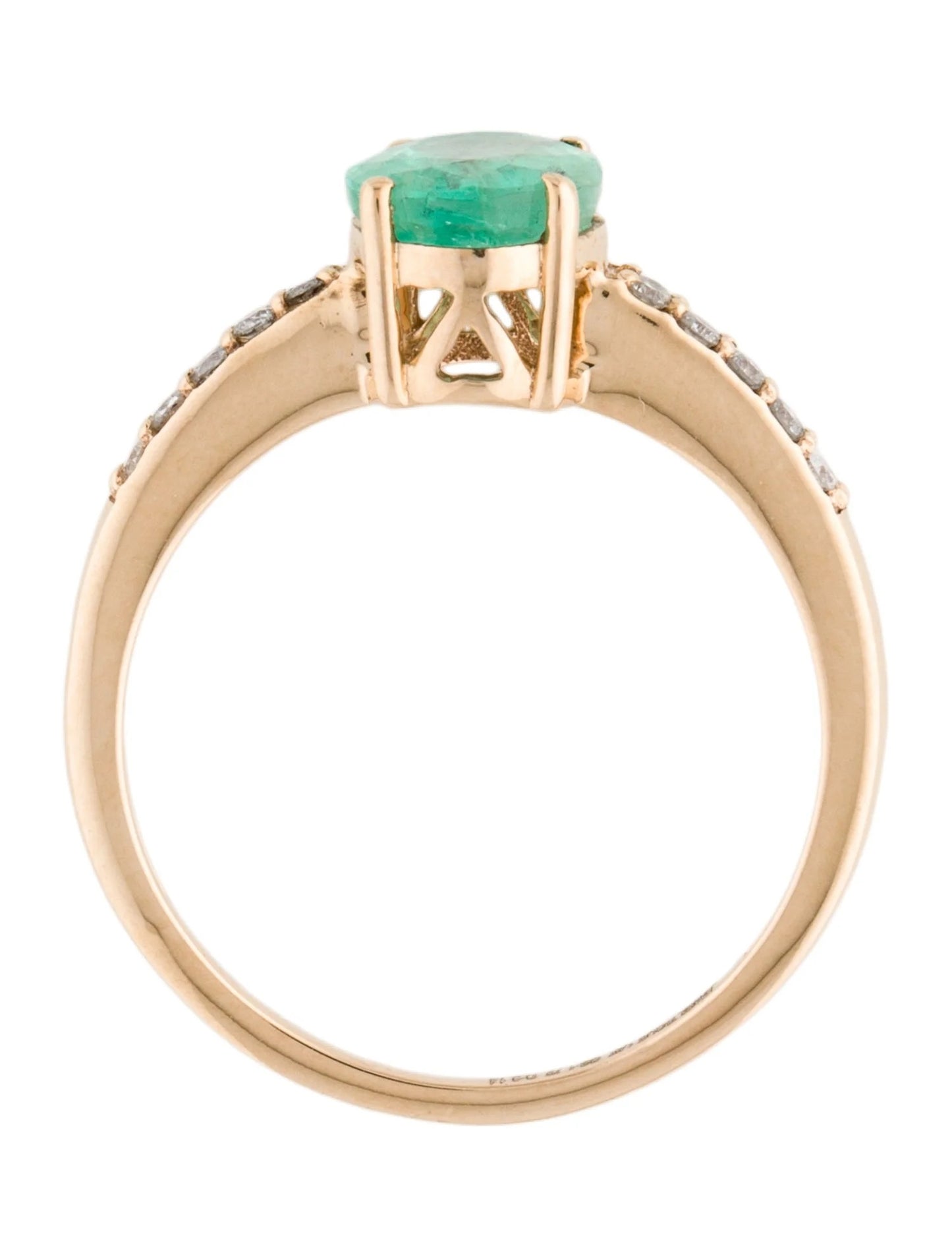 14K 1.72ct Emerald & Diamond Ring