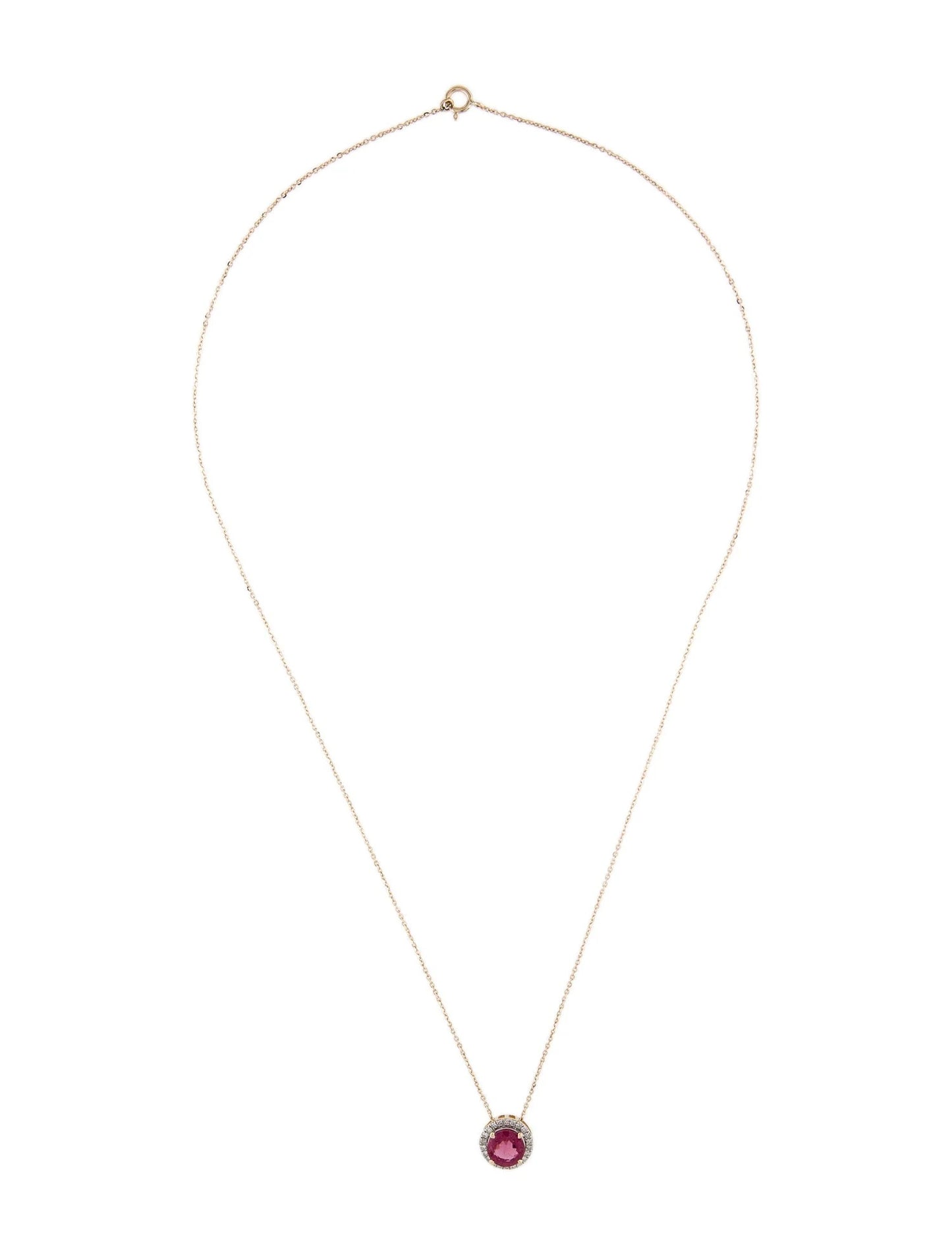 14K 1.09ct Tourmaline & Diamond Pendant Necklace