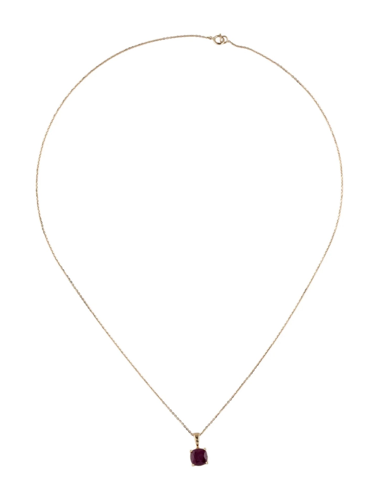 14K 1.56ct Ruby Pendant Necklace