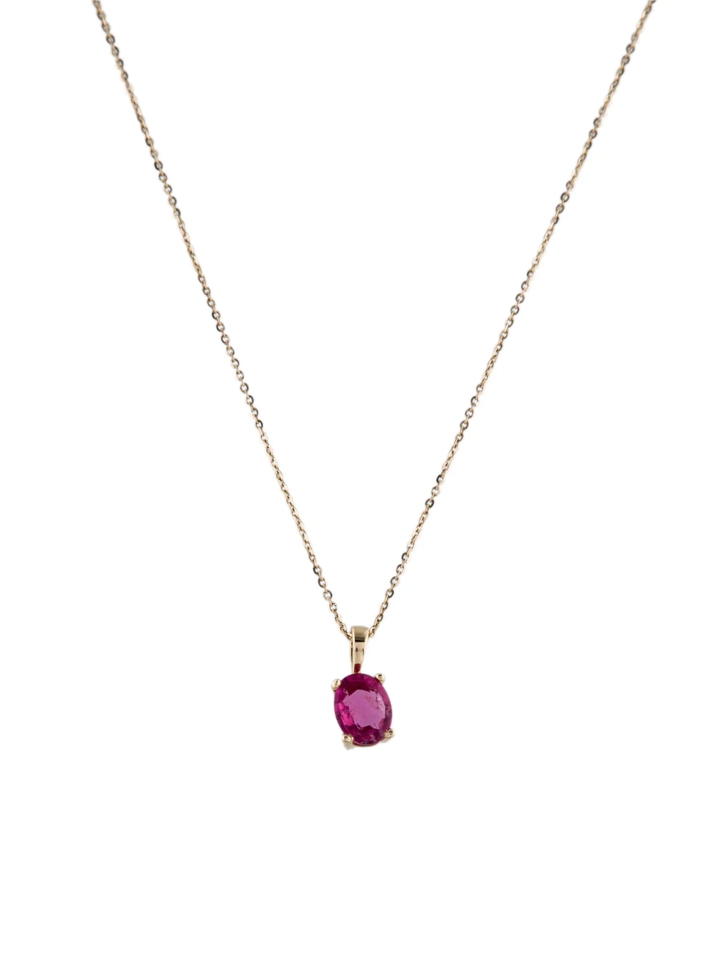 14K 0.78ctw Tourmaline Pendant Necklace