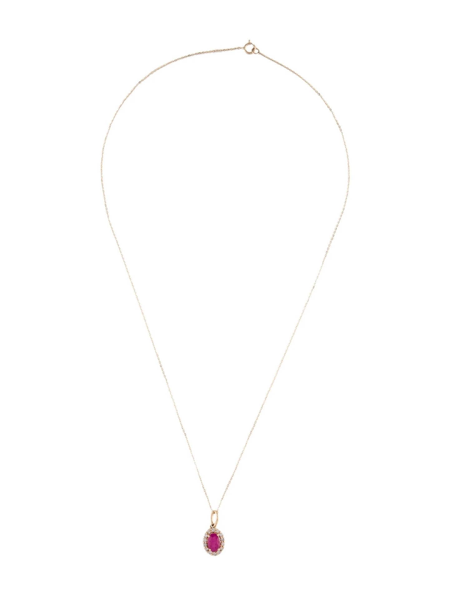 14K Ruby & Diamond Pendant Necklace