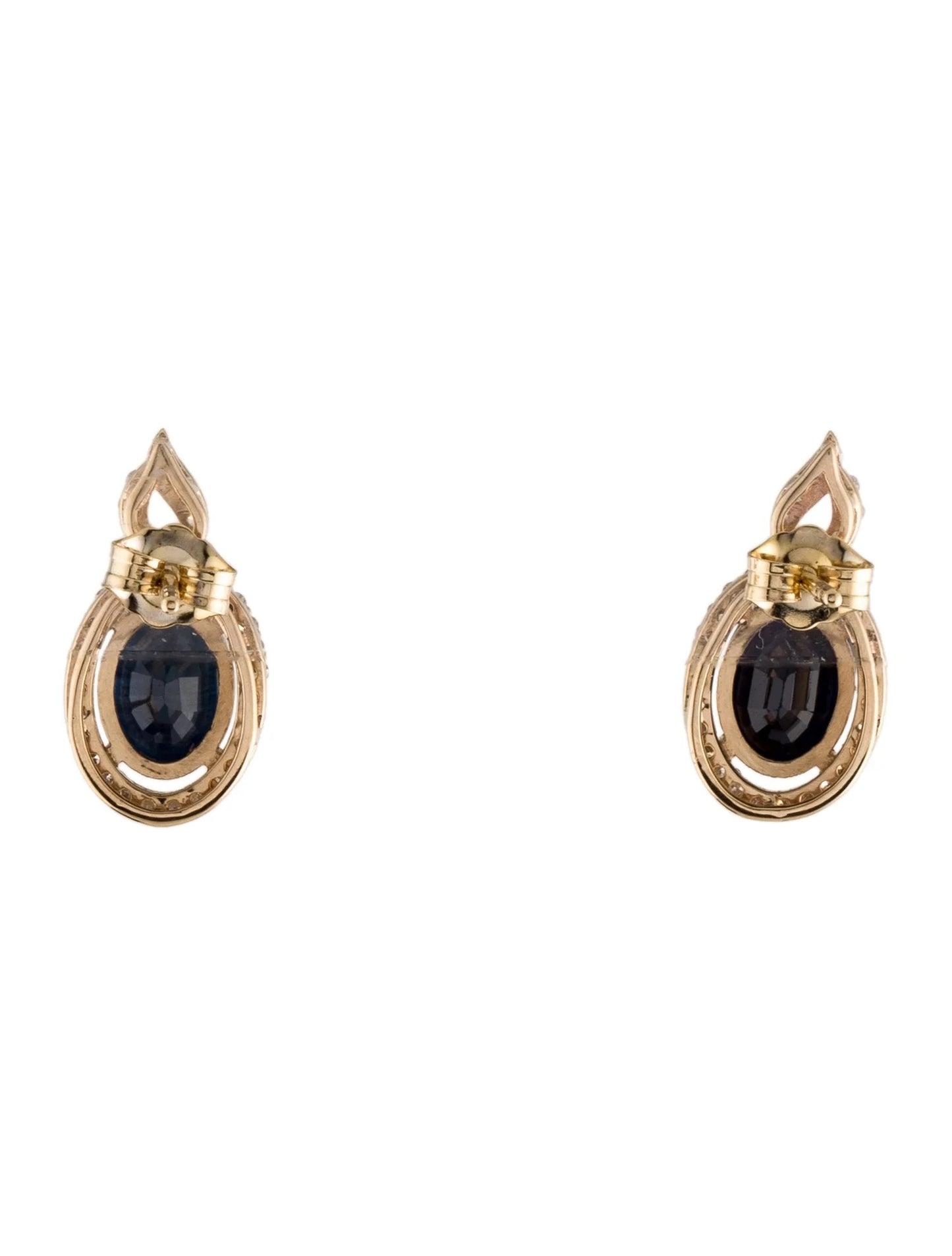 14K Sapphire & Diamond Drop Earrings