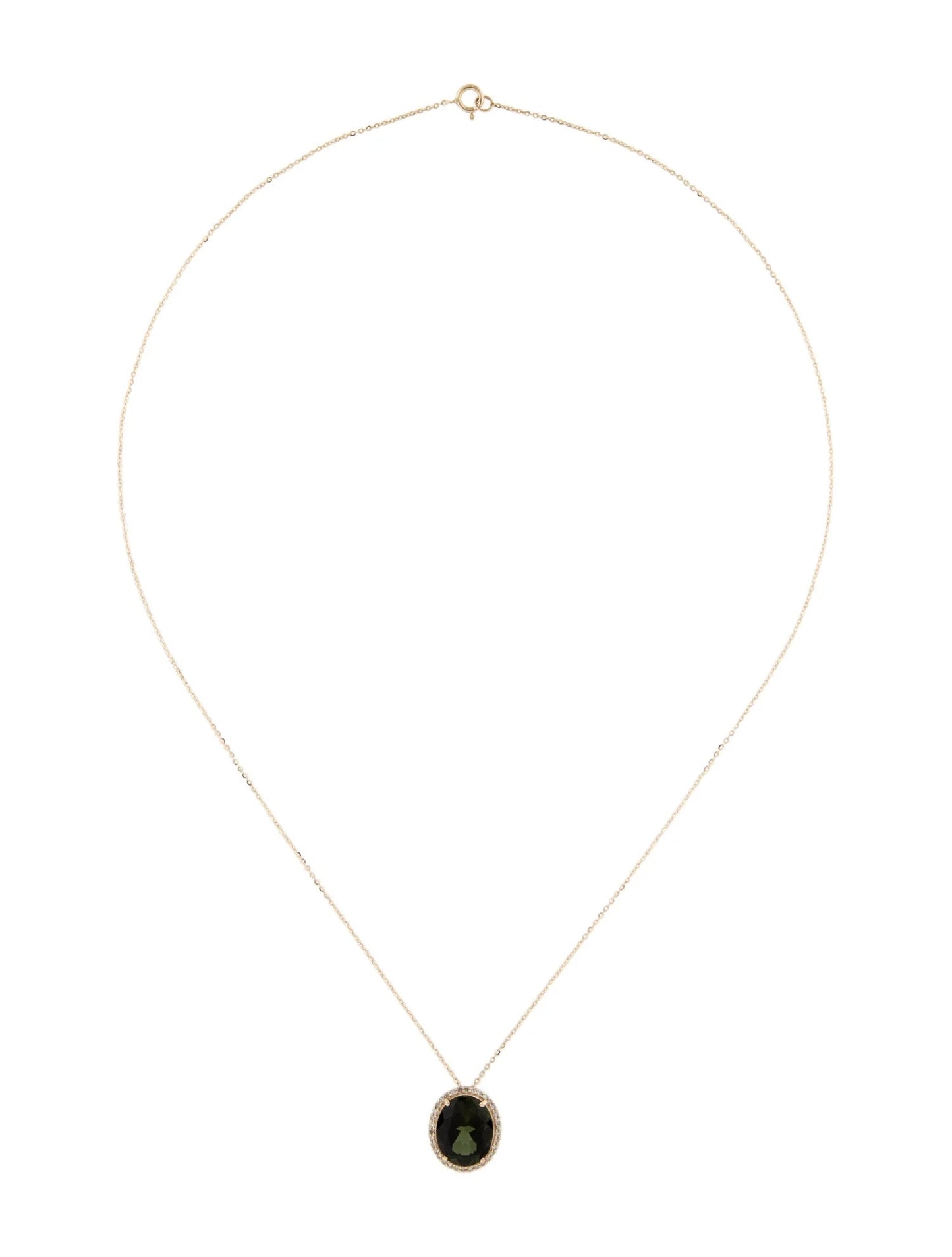14K Tourmaline & Diamond Pendant