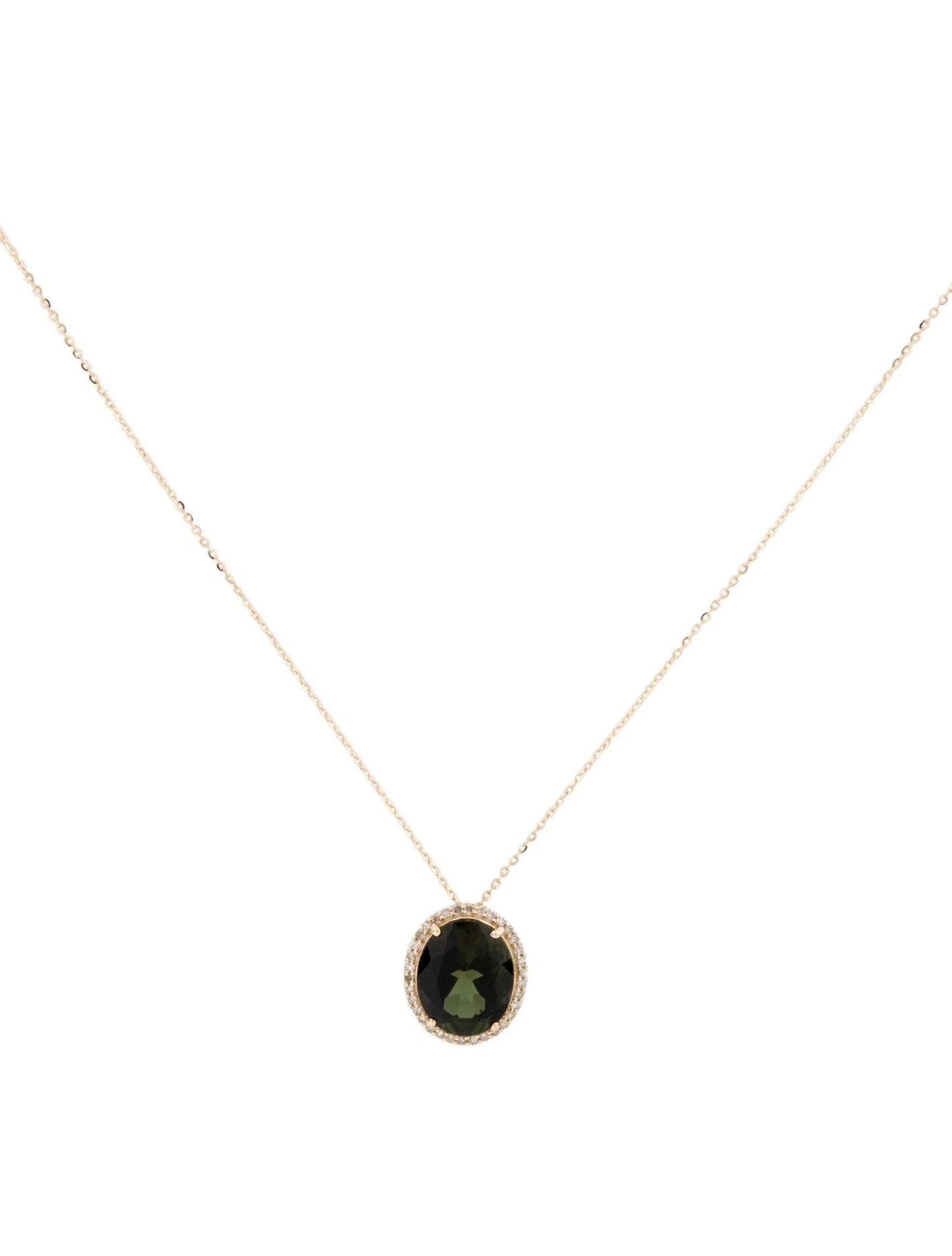14K Tourmaline & Diamond Pendant