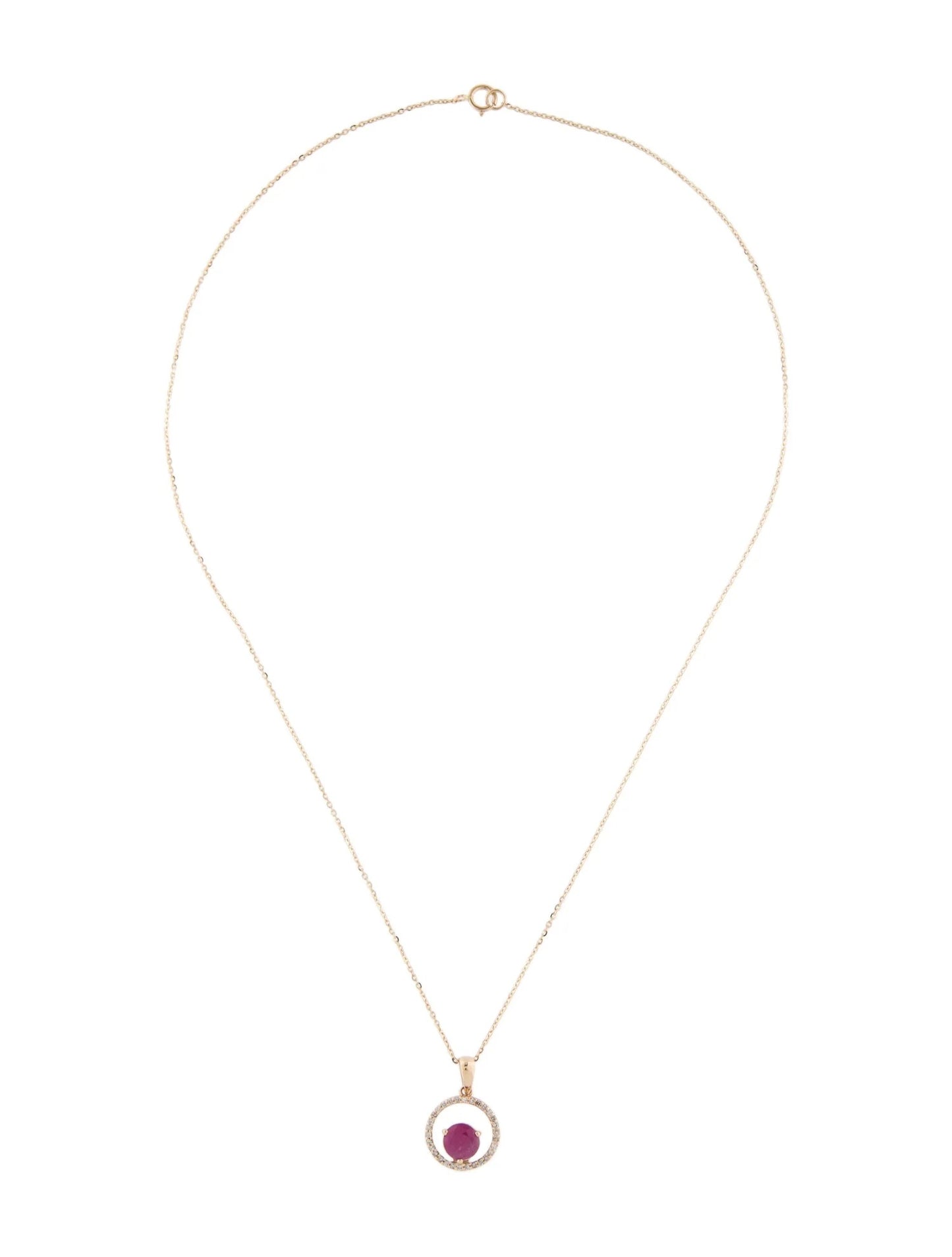 14K Ruby & Diamond Pendant Necklace
