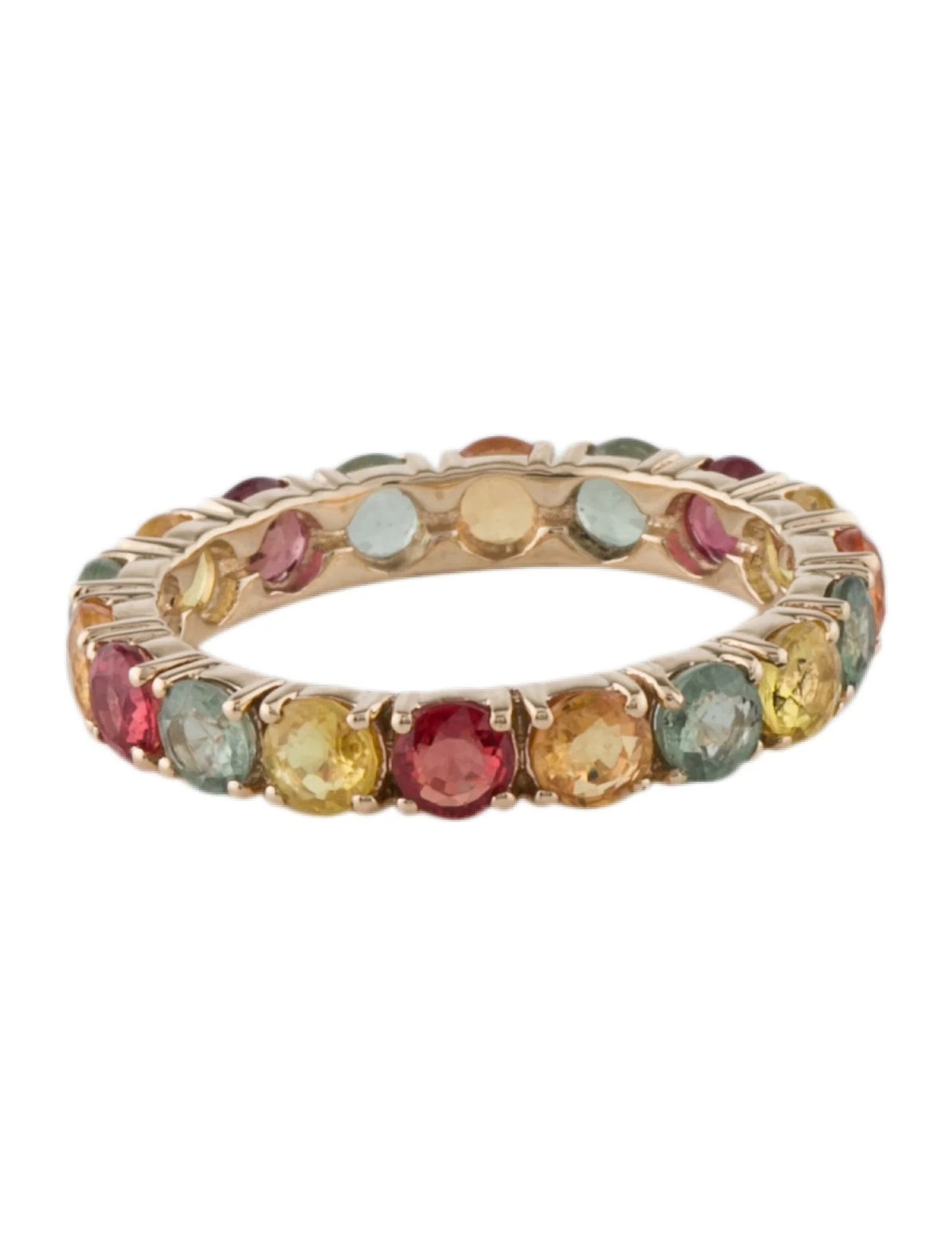 14K 3.73ctw Multi-Sapphire Eternity Band