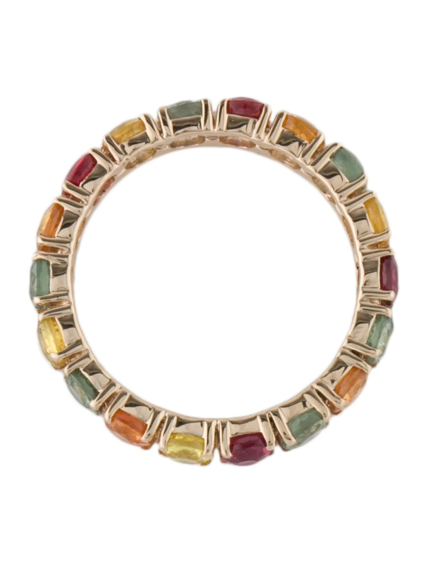 14K 3.73ctw Multi-Sapphire Eternity Band
