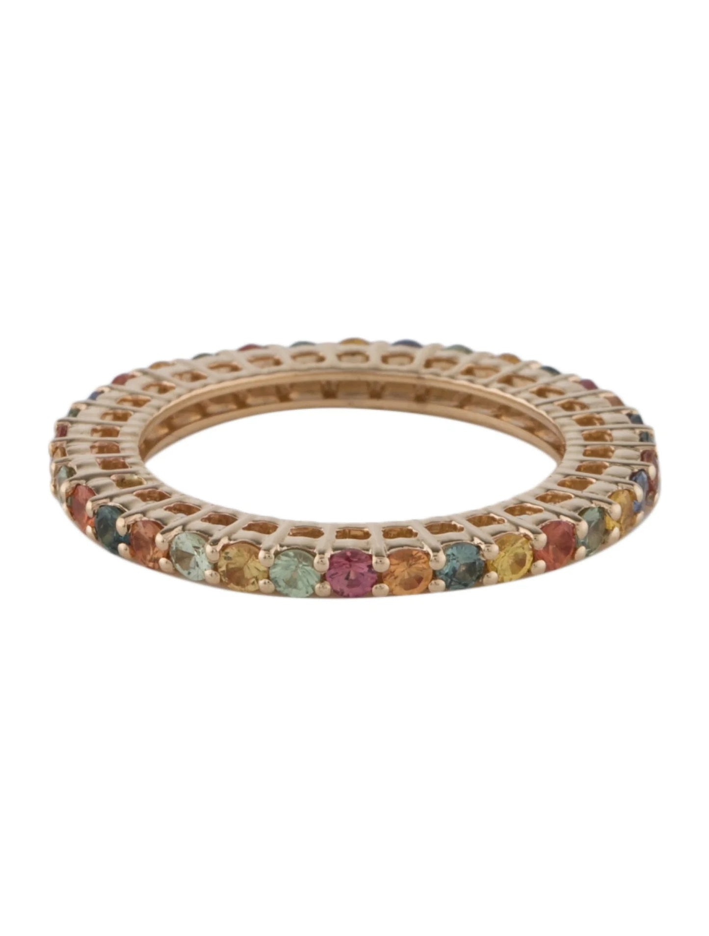 14K 1.38ctw Multi-Sapphire Eternity Band