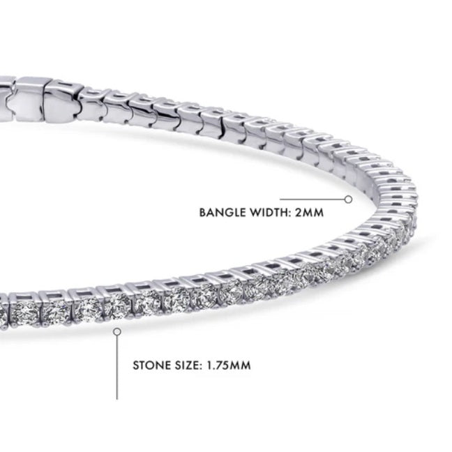 Flexible CZ Bangle in Sterling Silver