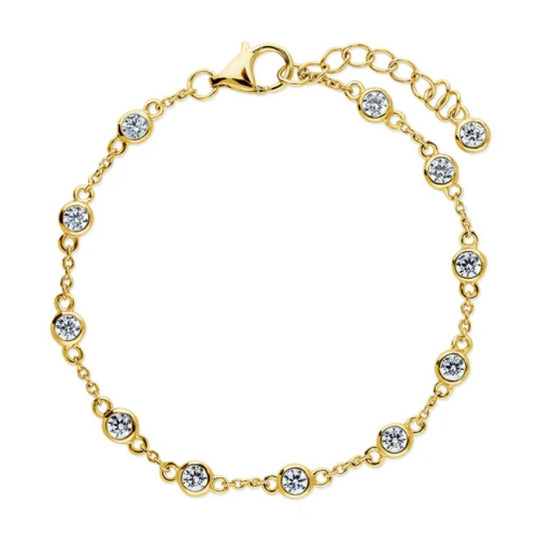 CZ by the Yard Station Bracelet in Gold Flashed Sterling Silver