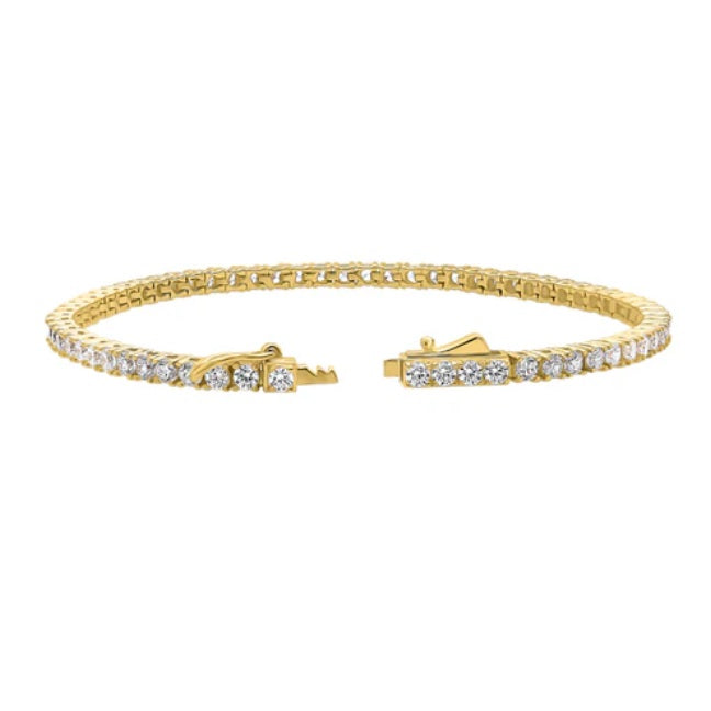 CZ Statement Tennis Bracelet in Gold Flashed Sterling Silver