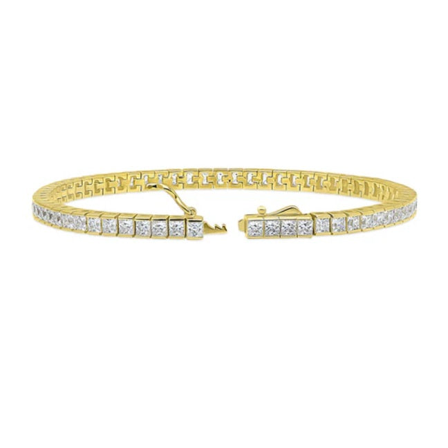 Bar Princess CZ Statement Tennis Bracelet in Sterling Silver