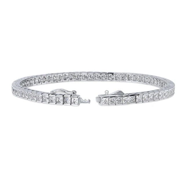 Bar Princess CZ Statement Tennis Bracelet in Sterling Silver