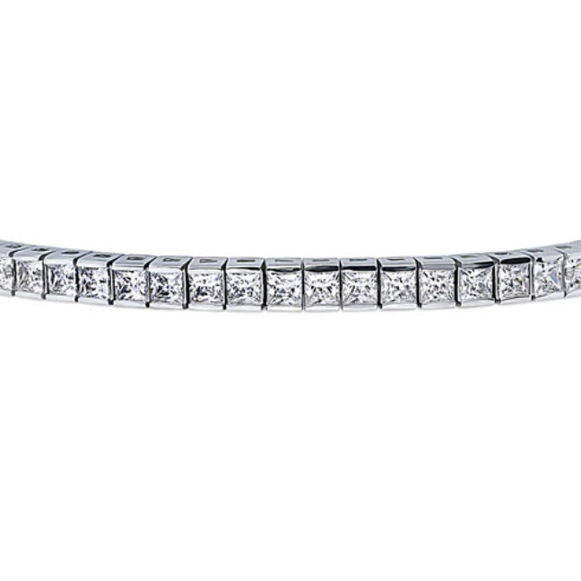 Bar Princess CZ Statement Tennis Bracelet in Sterling Silver