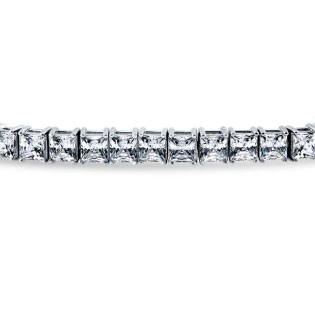 Princess CZ Statement Tennis Bracelet in Sterling Silver