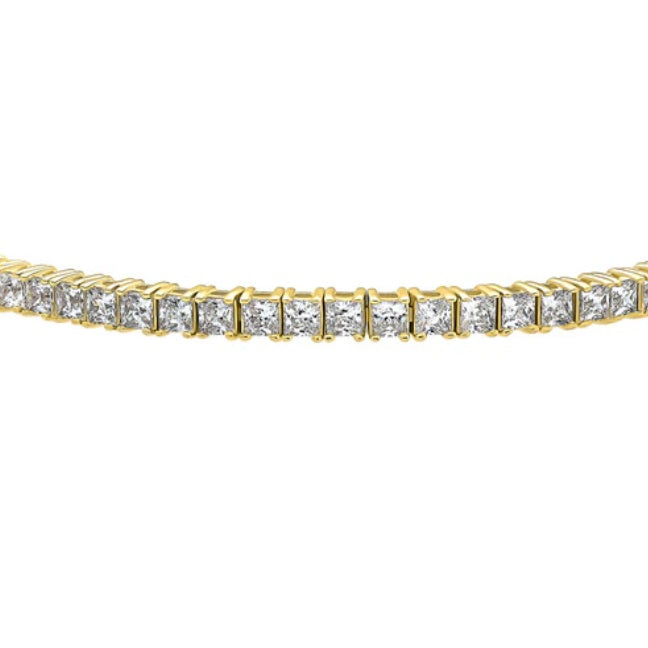 Princess CZ Statement Tennis Bracelet in Gold Flashed Sterling Silver