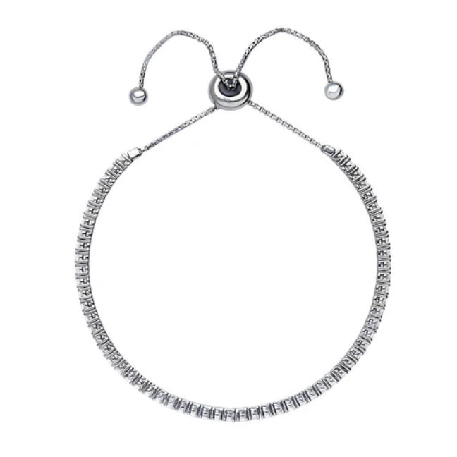 Bar CZ Statement Tennis Bracelet in Sterling Silver