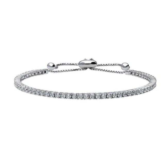 Bar CZ Statement Tennis Bracelet in Sterling Silver