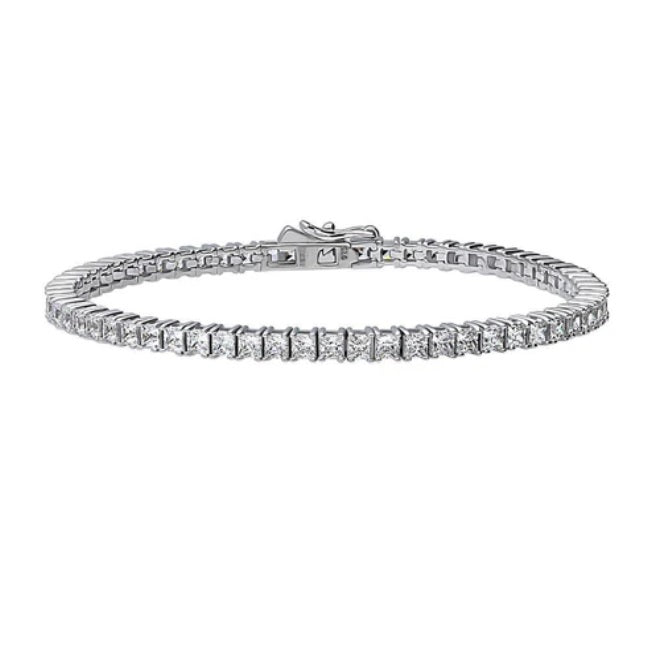 Princess CZ Statement Tennis Bracelet in Sterling Silver
