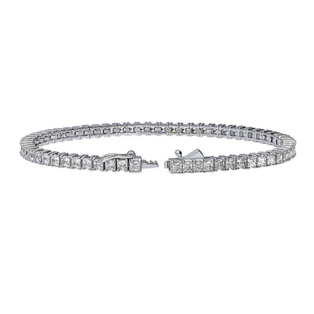 Princess CZ Statement Tennis Bracelet in Sterling Silver