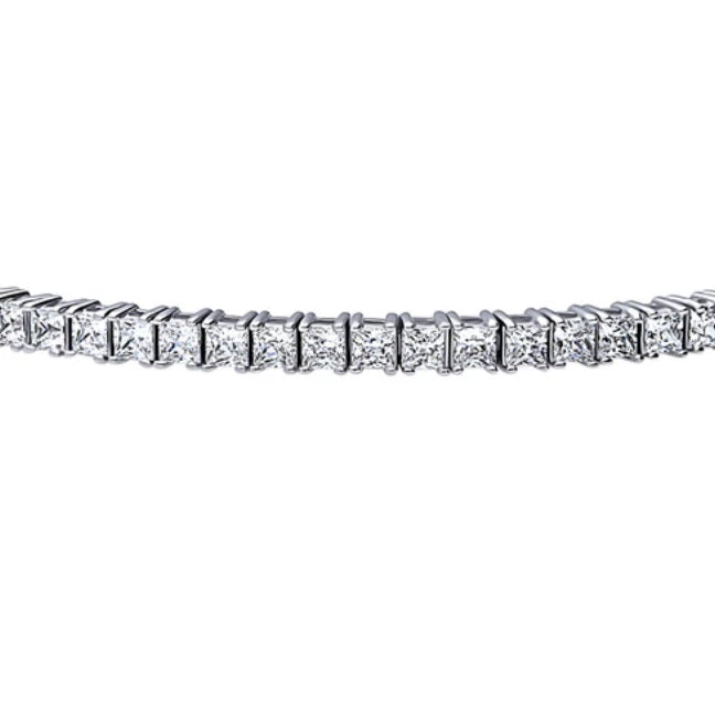 Princess CZ Statement Tennis Bracelet in Sterling Silver