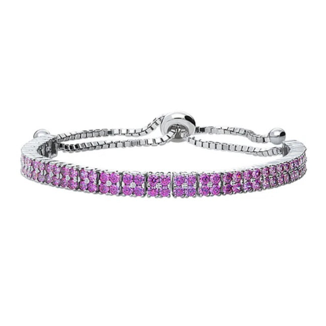 Bar CZ Statement Tennis Bracelet in Sterling Silver