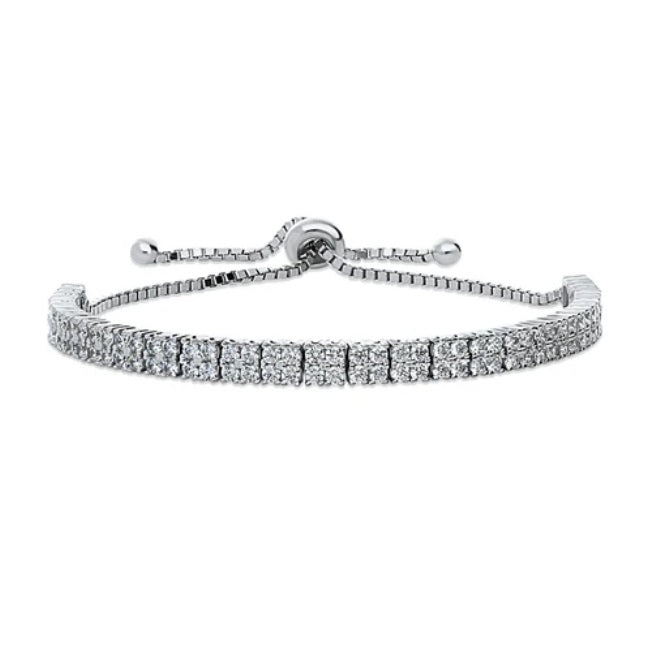 Bar CZ Statement Tennis Bracelet in Sterling Silver