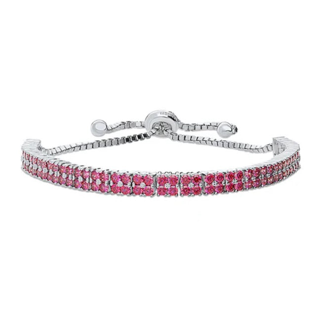 Bar CZ Statement Tennis Bracelet in Sterling Silver