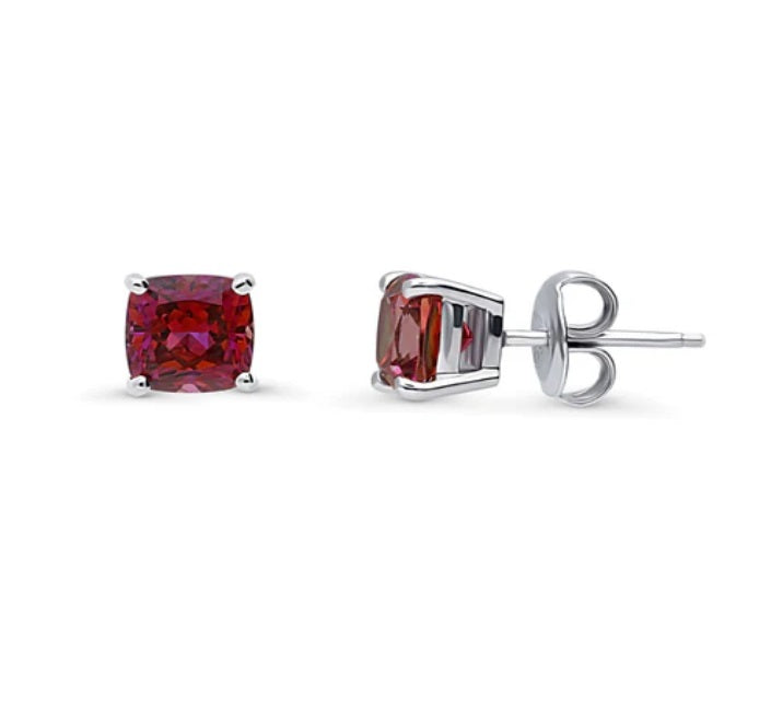 Solitaire CZ Stud Earrings in Sterling Silver 2.5ct