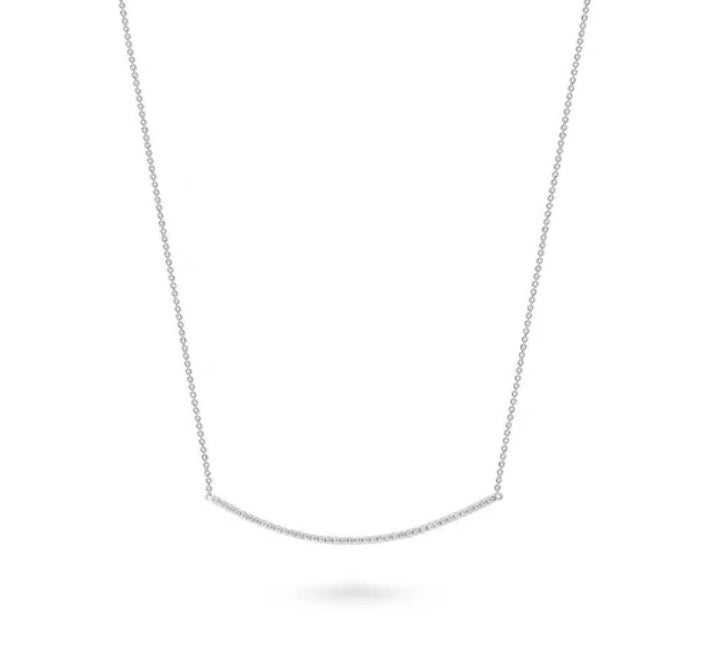 Bar CZ Pendant Necklace in Sterling Silver