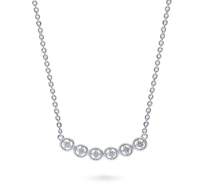 Bubble CZ Pendant Necklace in Sterling Silver