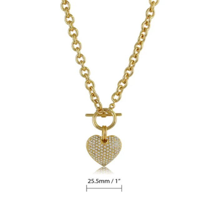 Heart Toggle Pendant Necklace in Gold-Tone