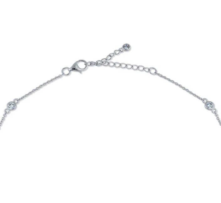 CZ by the Yard Station Necklace in Sterling Silver