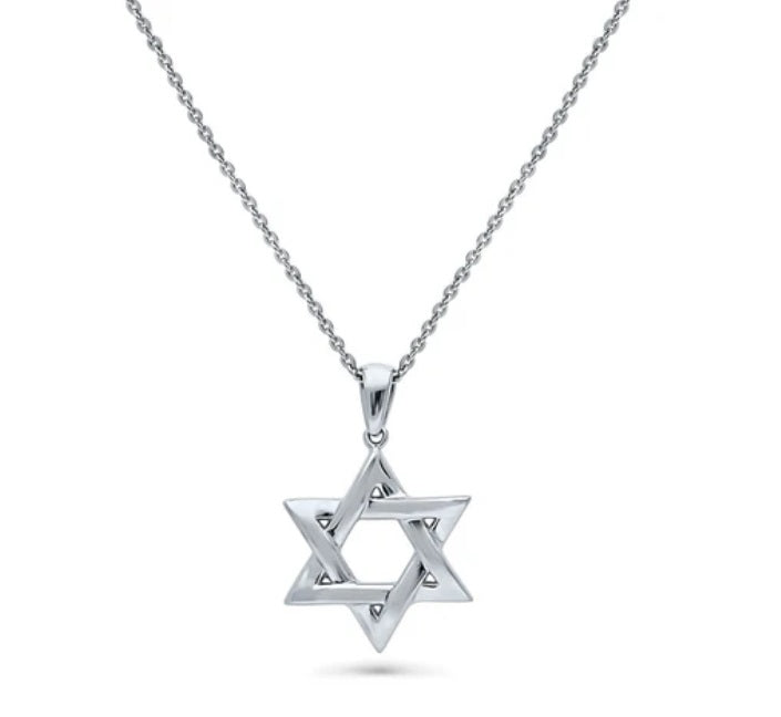 Star of David Pendant Necklace in Sterling Silver