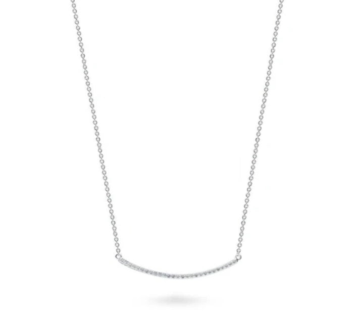Bar CZ Pendant Necklace in Sterling Silver
