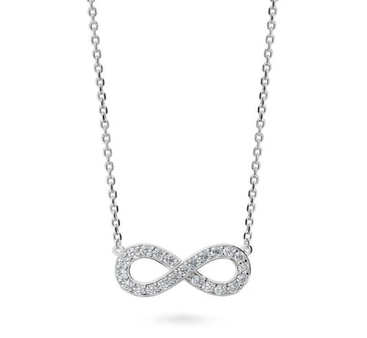 Infinity CZ Pendant Necklace in Sterling Silver