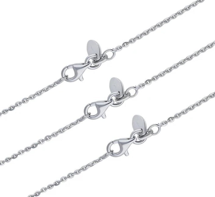 Italian Chain Necklace in Sterling Silver, 3 Piece