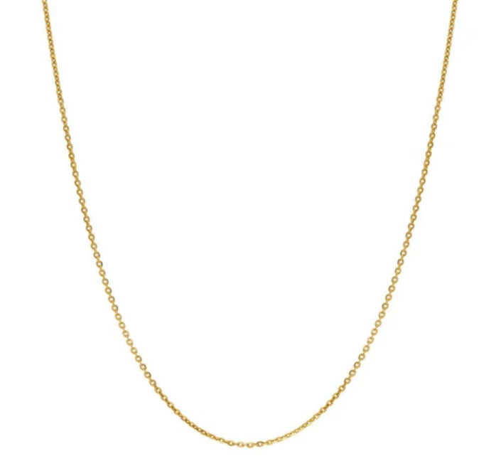 Italian Rolo Chain Necklace in Gold Flashed Sterling Silver 1mm