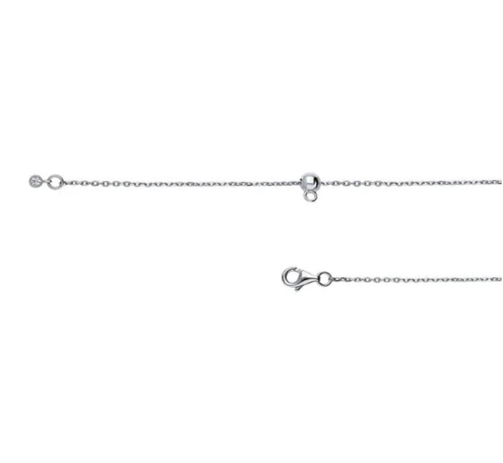 Bar CZ Pendant Necklace in Sterling Silver