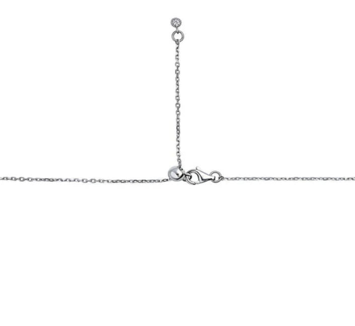 Bar CZ Pendant Necklace in Sterling Silver