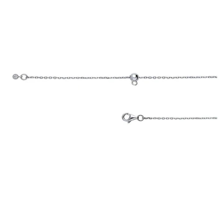 Bar CZ Pendant Necklace in Sterling Silver