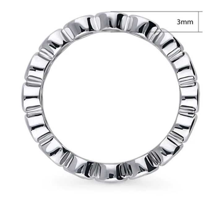 Bubble Bezel Set CZ Eternity Ring in Sterling Silver