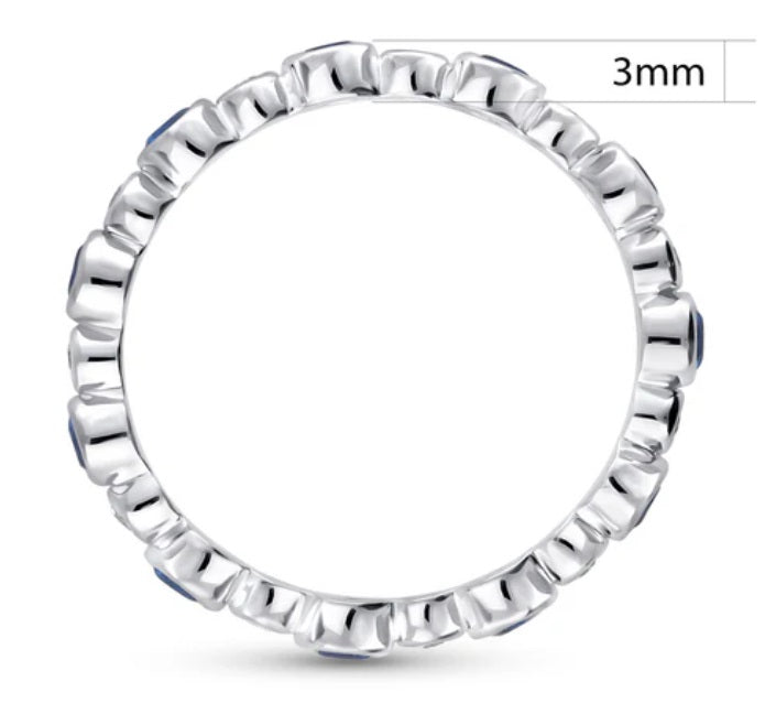 Bubble Bezel Set CZ Eternity Ring in Sterling Silver