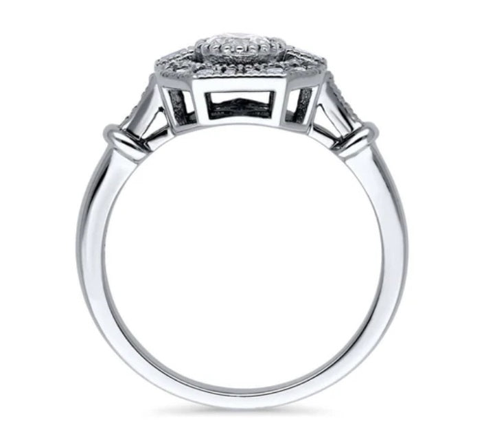 Art Deco CZ Ring in Sterling Silver